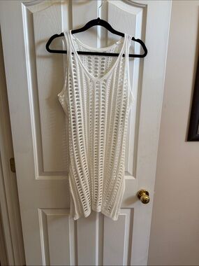🌸White Crochet Tank Dress
